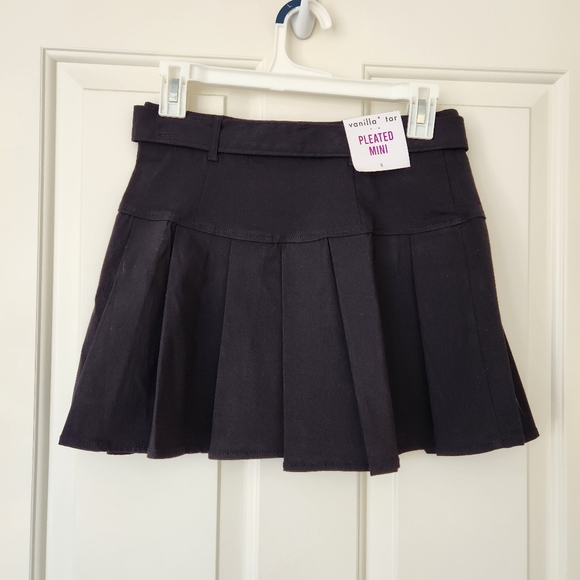 School Girl Pleated Mini Skirt Black Belted Prep School Preppy Academia Small - Picture 4 of 16